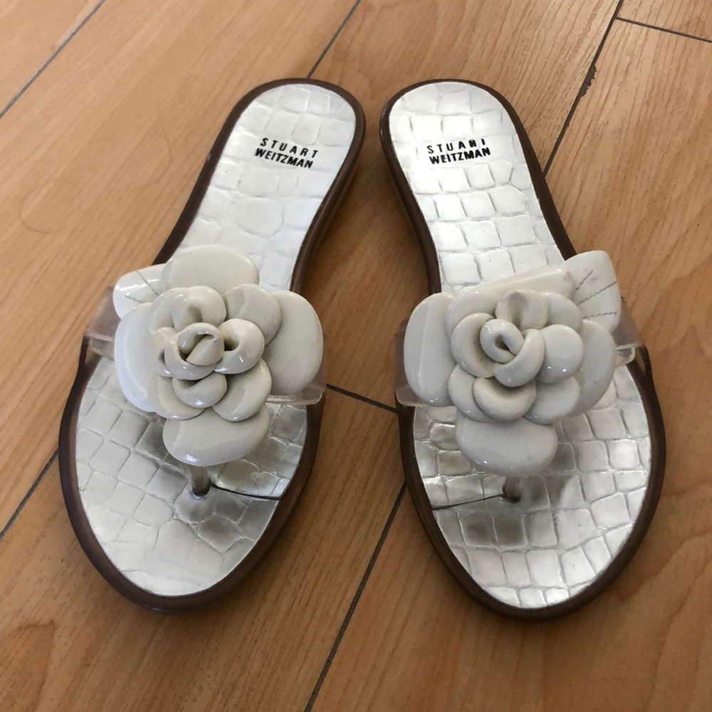 Stuart Weitzman Bloom flower jelly sandals size 8